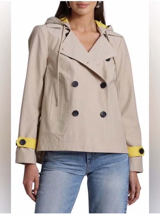 Avec Les Filles Jackets & Blazers - Woman’s Jacket Avec Les Filles Water Resistant Hooded Short Trench